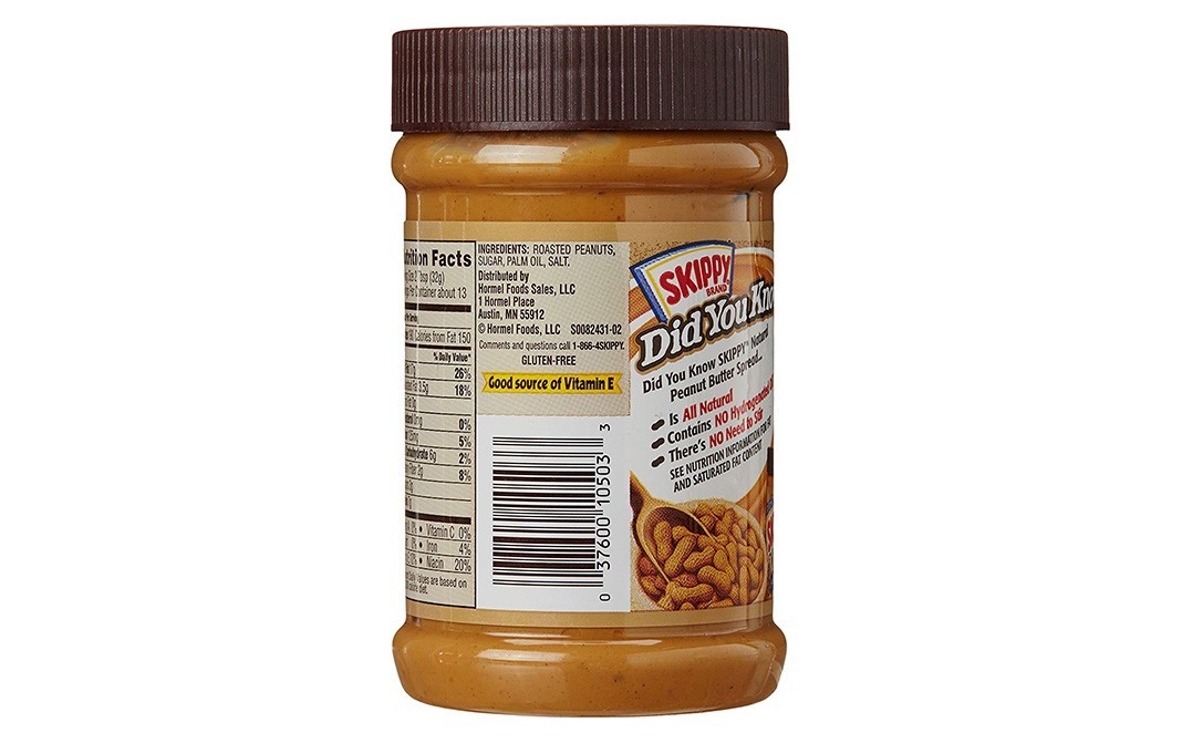 Skippy Natural Super Chunk Peanut Butter Spread Extra Crunchy   Plastic Jar  425 grams
